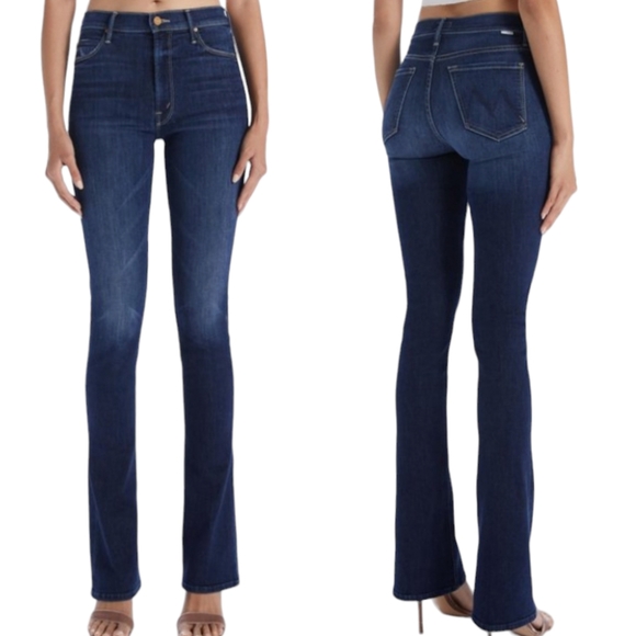 MOTHER Denim - MOTHER High Waisted Runaway Slim Bootcut Jeans Stretch Dark Wash 30